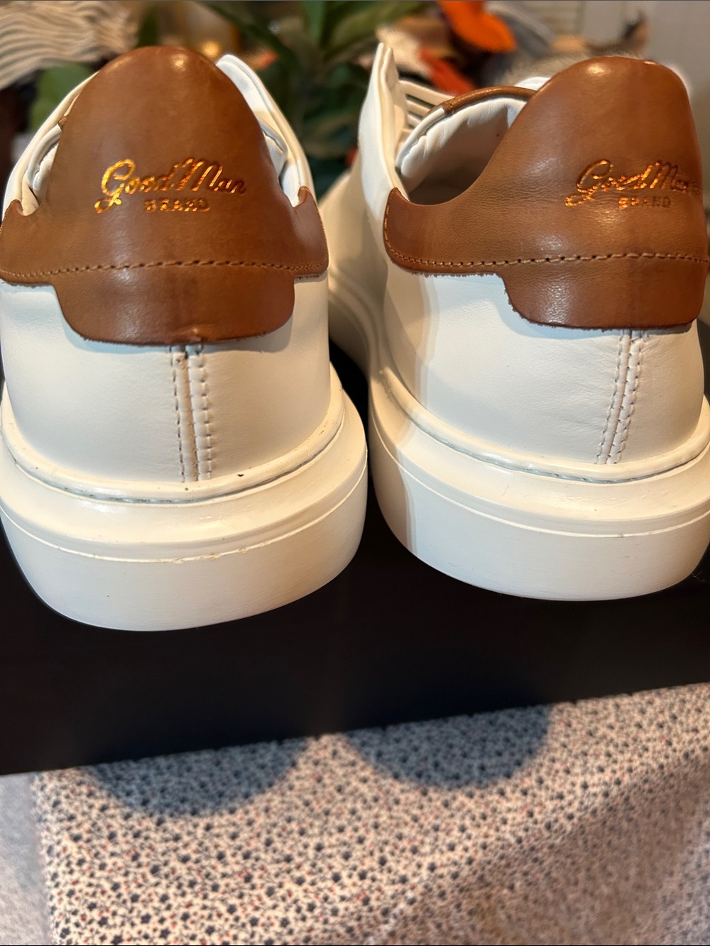 Good Man Brand White Low-Top Sneakers with Brown Accents - Picture 2 of 4